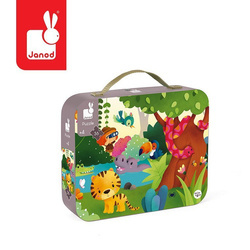 Puzzle panoramiczne w walizce Dżungla 36 elementów 4+, Janod