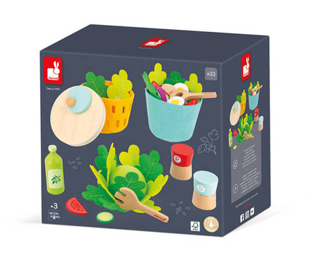 Filcowy zestaw do przyrządzania sałatki 3+, Janod