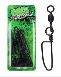 KRĘTLIK Z AGRAFKĄ MADCAT POWER SWIVELS + SNAP 140KG - 1 opakowanie (5szt. w opak.) DAM 8952011