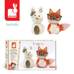 Zestaw kreatywny Pompony 2 małe zwierzątka 8+, Janod (stary indeks: J07910)