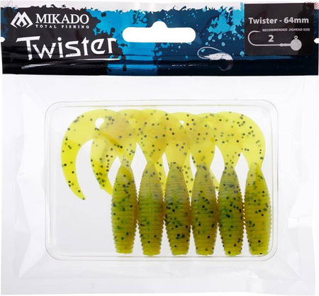 PRZYNĘTA - TWISTER 64mm/ CHARTREUSE PEPPER - op.6szt. MIKADO PMTBT-64-CP