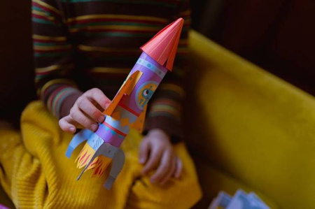 Zestaw kreatywny Papierowe rakiety z wyrzutnią 7+, Janod