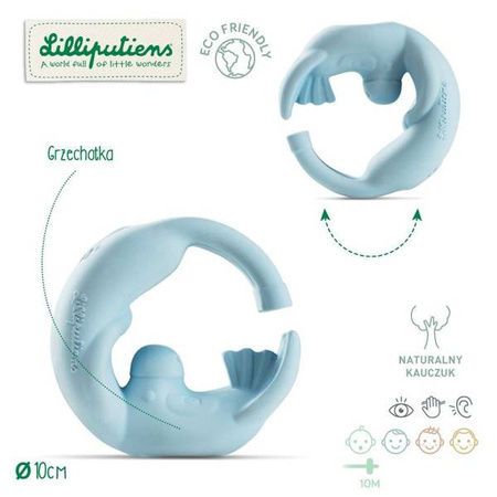 LILLIPUTIENS Grzechotka gryzak z naturalnego kauczuku Osiołek Ignace 3 m+ ECO