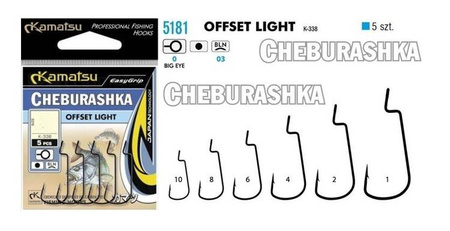 HACZYKI, HAKI DO CZEBURASZKI OFFSET LIGHT ROZMIAR 10 BLNO K-338 OP.5SZT KAMATSU 518100310