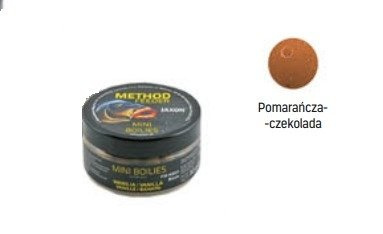 KULKI MINI JAXON METHOD FEEDER 9MM POMARAŃCZA/CZEKOLADA 50G JAXON FM-KB19