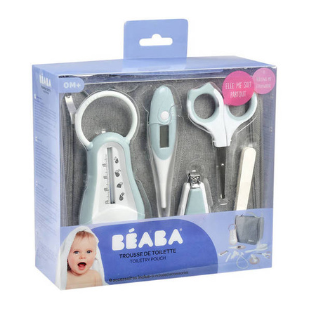 Beaba Kosmetyczka z 9 akcesoriami do pielęgnacji niemowląt green blue