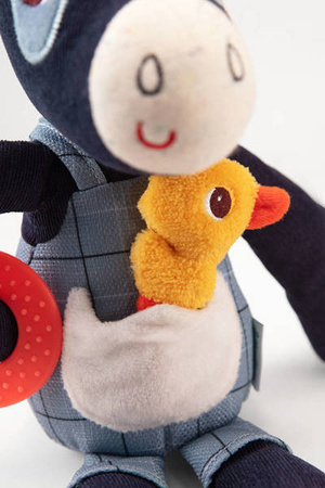 LILLIPUTIENS Przytulanka aktywizująca wielofunkcyjna Osiołek Ignace 9 m+