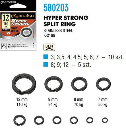 KÓŁKO, KÓŁKA ŁĄCZNIKOWE HYPER STRONG K-2199 BLN 8mm/70kg OP.5SZT KAMATSU 580203080