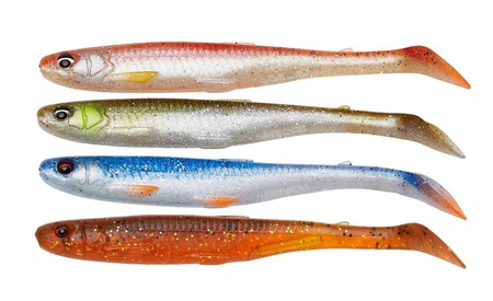 GUMA SLENDER SCOOP SHAD 9CM 4G CLEAR WATER MIX 4szt Savage Gear (76749)