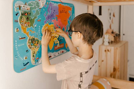 Puzzle magnetyczne Mapa świata, Janod