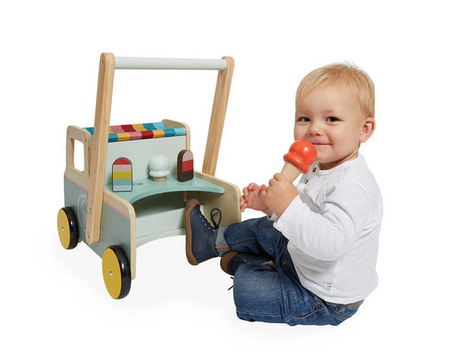 Drewniany pchacz Furgonetka z lodami 12m+, Janod