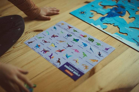 Mudpuppy Puzzle Świat dinozaurów z elementami w kształcie dinozaurów 80 elementów 5+