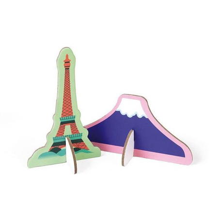 Puzzle edukacyjne z figurkami 3D Cuda świata 350 elementów 7 +, Janod