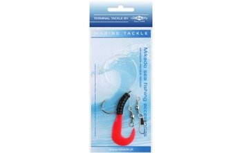 ZESTAW MORSKI - PILK TWIST RIG 5.5cm - hak 4/0 (BLACK/RED) MIKADO LS-A060-5.5-04
