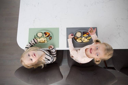 EZPZ Silikonowy talerzyk z podkładką 2w1 Happy Mat pastelowa zieleń