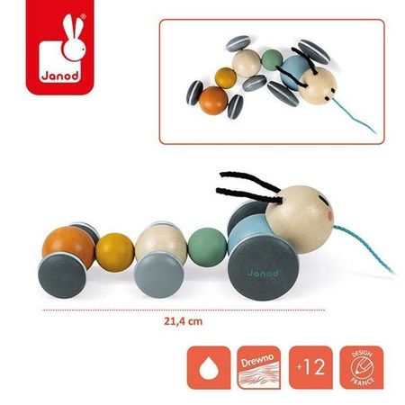 Drewniana dżdżownica do ciągnięcia Sweet Cocoon, Janod