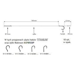 Przypon z oczkiem MF 503BN rozm. 12, śr. 0,172mm (10 szt.) Robinson 01-S-503BN-12W