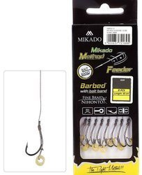 HACZYK DO METODY 10 cm Z GUMKĄ - haczyk z zadziorem: 8 / plecionka: 0.14 mm - op.8szt MIKADO HMFB211G-8