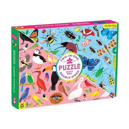 Mudpuppy Puzzle dwustronne Robaki i ptaki 100 elementów 6+