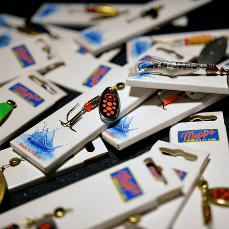 Błystka Mepps AGLIA SPINFLEX srebrna / czerwony twister 14g