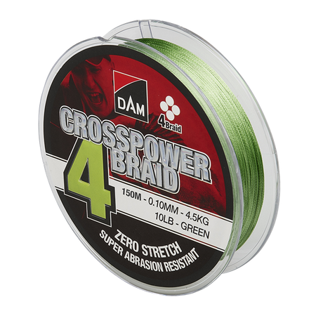 CROSSPOWER 4-BRAID 150M 0.17MM 9.0KG 20LBS GREEN DAM (66578)