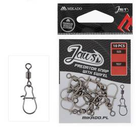 AGRAFKA - Z KRĘTLIKIEM JAWS PREDATOR SNAP rozm. M - op.10szt. MIKADO AMA02-093-M