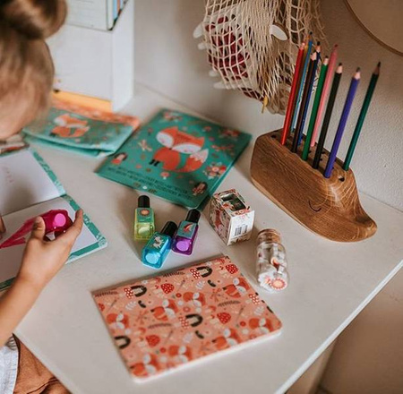 Zestaw 2 miękkich notesów Lisek + Jednorożec 7+, opakowanie zbiorcze 8 sztuk (4 szt. + 4 szt.), Janod