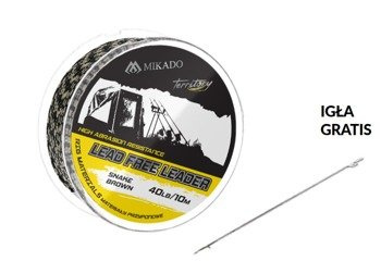 MATERIAŁ PRZYPONOWY - LEAD FREE LEADER SNAKE BROWN 40LB 10M - op. 1szt MIKADO AMC-LFL40