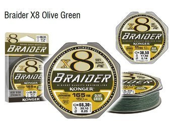 PLECIONKA BRAIDER X8 OLIVE GREEN 0,20/150 KONGER 250150020