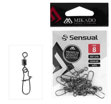 KRĘTLIK ROLKOWY Z AGRAFKĄ SPINNINGOWĄ - BN - Nr. 16 - op.10szt. MIKADO HX3050-016