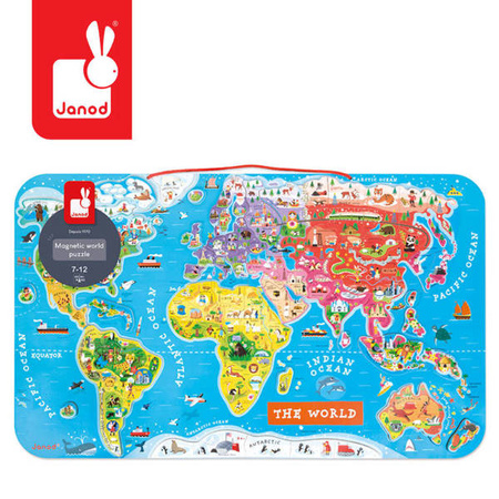 Puzzle magnetyczne Mapa świata, Janod