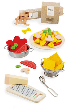 Filcowy zestaw makaronów i akcesoria do przyrządzania włoskiej pasty 3+, Janod