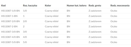 HACZYK SENSUAL - CHEBURASHKA SLIM Nr. 1/0 BN - torebka 10szt MIKADO HS11087-1/0-BN
