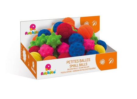 Rubbabu Zestaw 6 małych sensorycznych piłek (opakowanie zbiorcze 48 sztuk)