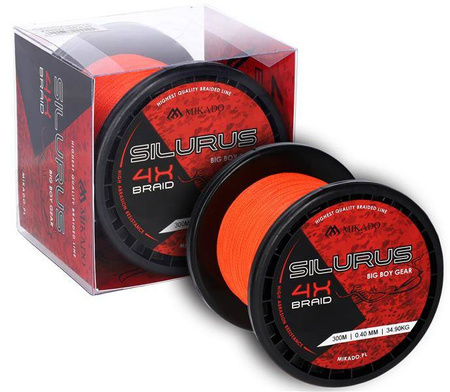 PLECIONKA SUMOWA SILURUS 4 X BRAID (FLUO ORANGE) 0.50mm\41.80kg\300m MIKADO ZSI00O-300-0.50