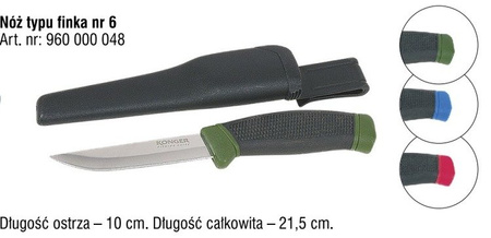NÓŻ NR.6 NIEBIESKI CZERWONY KONGER 960000048