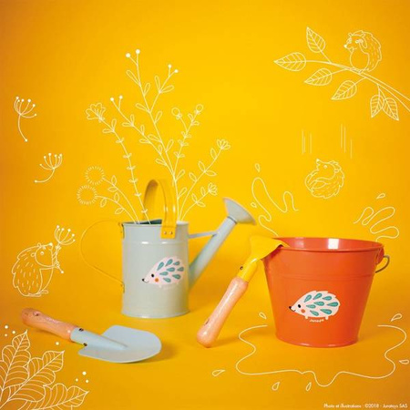 Mały ogrodnik Zestaw narzędzi ogrodowych z konewką niebieski, Janod