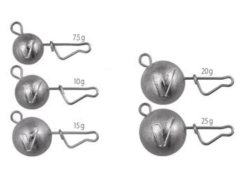 V-Point - główka/cięzarek spinningowy z agrafką 6 szt. - mix agrafka wygięta Italian 5-7.5-10-15-20-25 g    DRAGON PDF-599-000-000