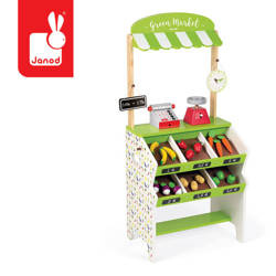 Warzywniak sklep duży drewniany z 33 elementami, JANOD