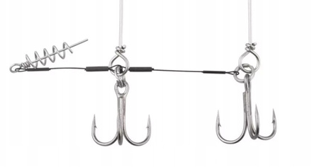 Dozbrojka, Systemik do zbrojenia gum - A.F.W. - 2 kotwice rozmiar 1, 1x7 Surflon 14kg czarny 8cm DRAGON PDF-56-001-1408