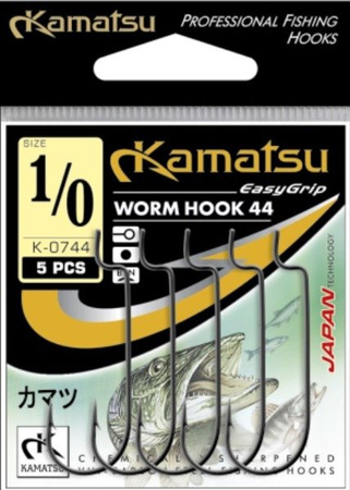 HACZYKI DO DROP SHOT, BOCZNY TROK WORM HOOK 44 ROZMIAR 1/0 KAMATSU 513900311