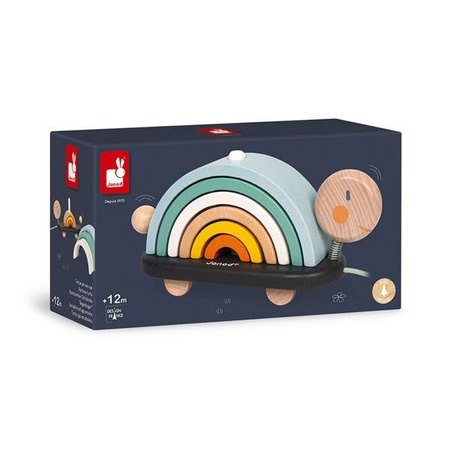 Drewniany tęczowy żółwik do ciągnięcia Sweet Cocoon, Janod