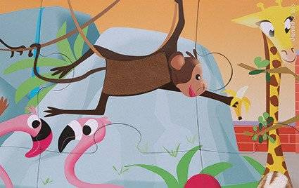 Puzzle sensoryczne 20 elementów Wycieczka do zoo, Janod