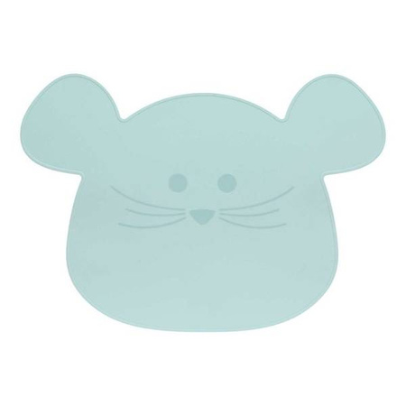 Lassig Silikonowa mata podkładka Little Chums Mysz niebieska