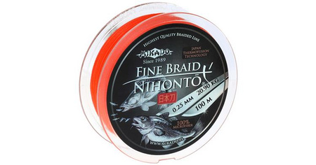 PLECIONKA NIHONTO FINE BRAID  035 ORANGE 100M MIKADO Z30O-035