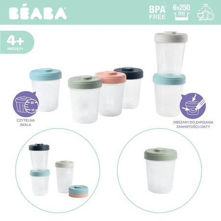 Beaba Zestaw słoiczków Clip 6 szt. (6x250ml)