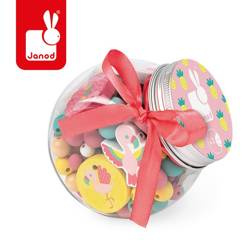 Zestaw do tworzenia biżuterii Drewniane koraliki Flamingi, Janod