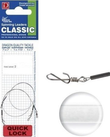 Przypon QUICK LOCK Invisible Fluorocarbon 8 kg CLASSIC 25 cm 2 szt. DRAGON PDF-56-908-25