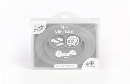 EZPZ Silikonowy talerzyk z podkładką mały 2w1 Mini Mat szary