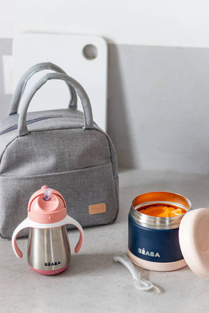 BEABA Bidon termiczny termobutelka ze słomką 250 ml Windy Blue